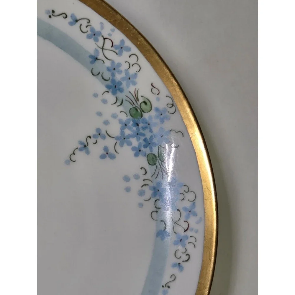 Set Of 4 Antique KPM Salad Plates Hand Painted 8